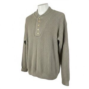 Guide Gear Men’s Silk Cotton Henley Sweater Tan Size XL